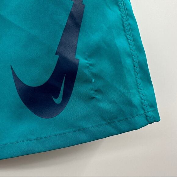 Nike Men's Teal Blue Large Swoosh Dri Fit Running‎ Activewear Shorts Size S - Picture 6 of 9